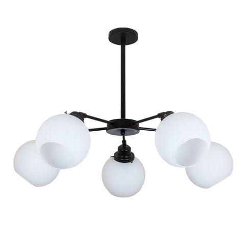 Люстра стельова Levistella 752F1609-5 BK+WH, E27, 5 плафонів, діаметр 700 мм, чорний+білий, сучасний стиль