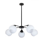 Люстра стельова Levistella 752F1609-5 BK+WH, E27, 5 плафонів, діаметр 700 мм, чорний+білий, сучасний стиль