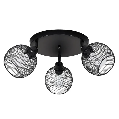 Люстра стельова Levistella 907X011F2-3 BK (300) чорна, 3 плафона, E27