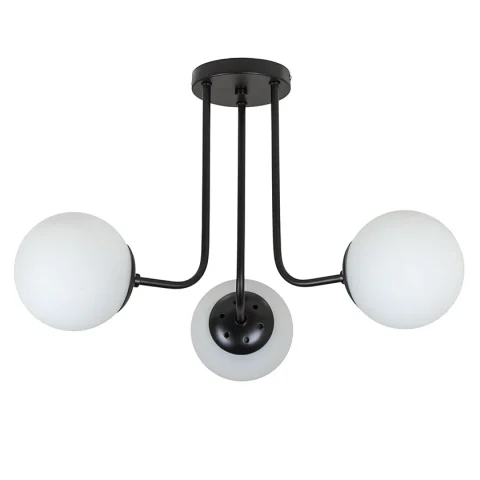 Люстра стельова Levistella 7529908-3 BK+WH, E27, чорний з білими плафонами (3 шт)