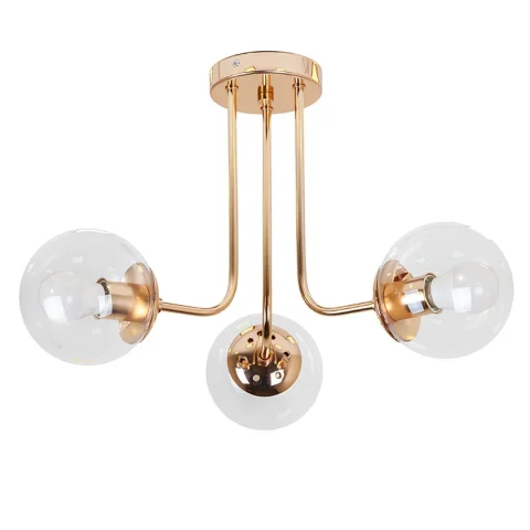 Люстра стельова LED Levistella 7529908-3 GOLD+CL, 3 плафони, золото/прозорий