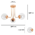 Люстра стельова LED Levistella 7529908-3 GOLD+CL, 3 плафони, золотий, прозорий, сучасний стиль для дому Люстра стельова LED Levistella 7529908-3 GOLD+CL, 3 плафони, золотий, прозорий, сучасний стиль для дому