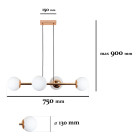 Люстра стельова LED Levistella 7529909-4 GOLD+WH, 4 плафони, золотий метал, сучасний стиль Люстра стельова LED Levistella 7529909-4 GOLD+WH, 4 плафони, золотий метал, сучасний стиль