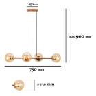 Люстра стельова Levistella 7529909-4 GOLD+BR, 4 плафона, E27, золото, метал, сучасний стиль Люстра стельова Levistella 7529909-4 GOLD+BR, 4 плафона, E27, золото, метал, сучасний стиль