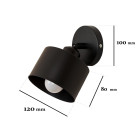 Бра настінне Levistella 752W187F1-1 BK, E27, 60W, чорний метал, стиль лофт
