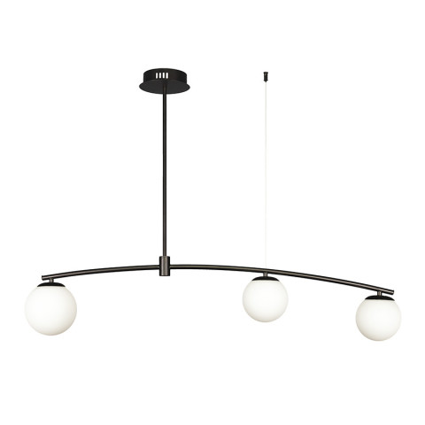 Люстра стельова Levistella 7529827-3 BK+WH, E27, метал, біле скло, сучасний стиль для дому