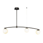 Люстра стельова Levistella 7529827-3 BK+WH, E27, метал, біле скло, сучасний стиль для дому Люстра стельова Levistella 7529827-3 BK+WH, E27, метал, біле скло, сучасний стиль для дому