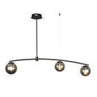 Люстра стельова LED Levistella 7529827-3 BK+BK, E27, чорний метал, 3 плафони, сучасний стиль Люстра стельова LED Levistella 7529827-3 BK+BK, E27, чорний метал, 3 плафони, сучасний стиль