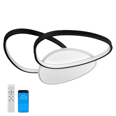 Люстра стельова LED Levistella 7871018, 50W, регульована температура світла, біло-чорний, сучасний стиль для дому