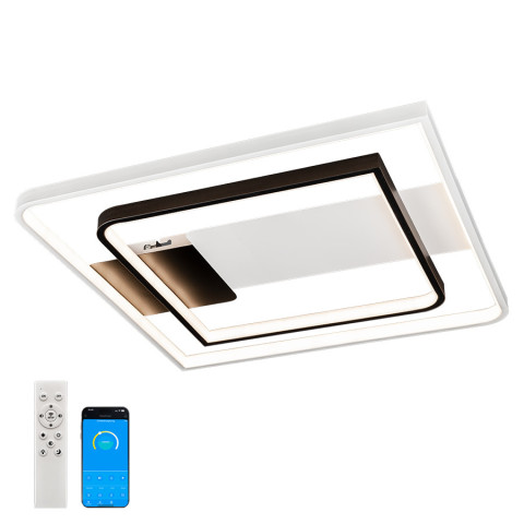Люстра стельова LED Levistella 7871022, 64W, біло-чорна, з пультом, сучасний стиль для дому