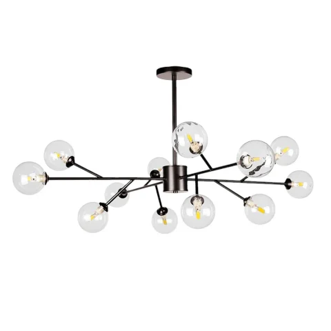 Люстра лофт із білими кулями Levistella 7529806-12 BK+CL (12×G9)