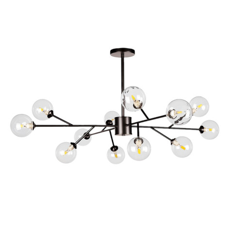 Люстра лофт із білими кулями Levistella 7529806-12 BK+CL