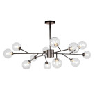 Люстра лофт із білими кулями Levistella 7529806-12 BK+CL Люстра лофт із білими кулями Levistella 7529806-12 BK+CL