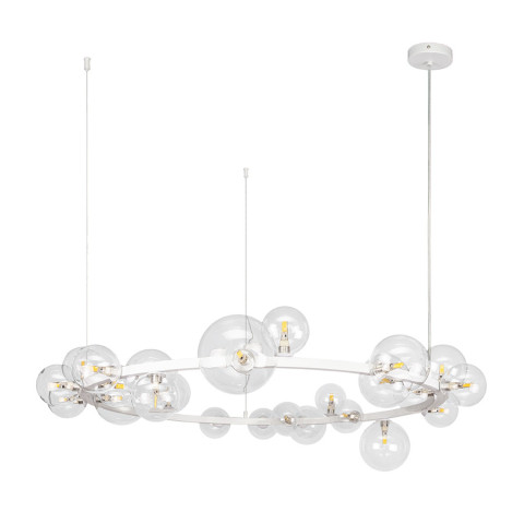 Люстра стельова G9 Levistella 918LP267-24 WH+CL, 24 плафона, білий і прозорий, сучасний стиль для дому