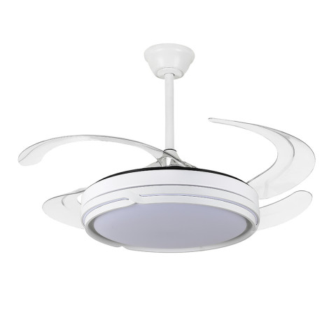 Люстра вентилятор стельова LED Levistella 7943070 (48) WH, 80W, діаметр 1200 мм, білий, сучасний стиль