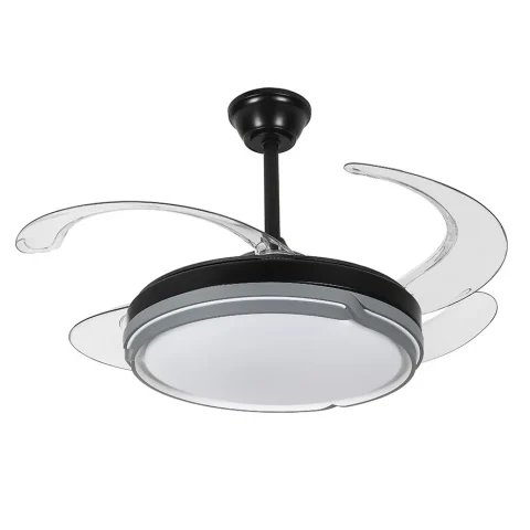 Люстра вентилятор LED Levistella 7943070 (48) BK, 80W, 1200 мм, чорний, сучасний стиль, з пультом, регульована температура світла