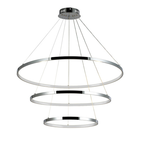 Люстра стельова LED Levistella 7529832-3A CHROME LED (400+600+800), 130W, діаметр 400/600/800 мм, хромований метал, сучасний стиль