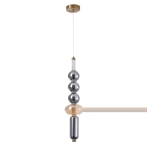 Подвесной светильник LED Levistella 788P68145 AB+AM+SM, 8W, 4000K, прозрачное стекло