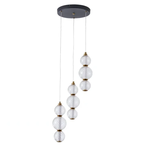 Люстра стельова LED Levistella 788P68133C-3 BK+AB+CL, 12Вт, 4000К, чорний+латунь+прозорий (вінтажний стиль) Люстра стельова LED Levistella 788P68133C-3 BK+AB+CL, 12Вт, 4000К, чорний+латунь+прозорий (вінтажний стиль)
