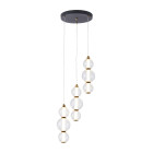 Люстра стельова LED Levistella 788P68133C-3 BK+AB+CL, 12W, 4000K, чорний+латунь+прозорий, вінтажний стиль для вітальні Люстра стельова LED Levistella 788P68133C-3 BK+AB+CL, 12W, 4000K, чорний+латунь+прозорий, вінтажний стиль для вітальні