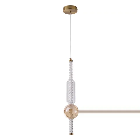 Підвісний світильник LED Levistella 788P39319 AB+CL+AM, 7W, 4000K, скло (вінтажний стиль) для вітальні