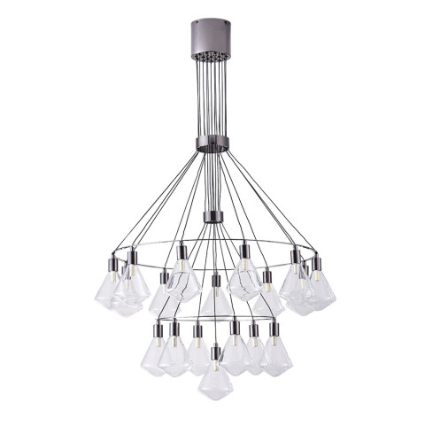 Люстра стельова LED Levistella 788CH10061-18 PLBK+CL G9, G9, діаметр 350/600 мм, сучасний стиль