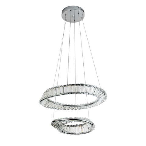 Люстра стельова LED Levistella 799L8801 (500+350) CH, 68W, сучасний стиль, хромований метал
