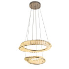 Люстра стельова LED Levistella 799L8801 (500+350) CH, 68W, сучасний стиль, хромований метал
