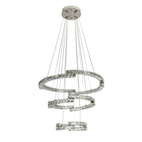 Люстра стельова LED Levistella 802L8517 CH, 82W, регульована температура світла, сучасний стиль, хромований метал