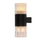 Бра настінне Levistella 804W1904-2 BK, 2 плафона, чорний + прозорий, сучасний стиль для вулиці
