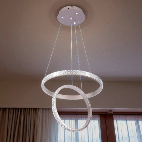 Люстра стельова LED Levistella 7871222 (400+300) CF, 40W, 3 режими світла, висота 1500мм, сучасний стиль