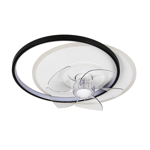 Люстра вентилятор стельова LED Levistella 7875088C BK+WH, 48W, чорний+білий, сучасний стиль для вітальні