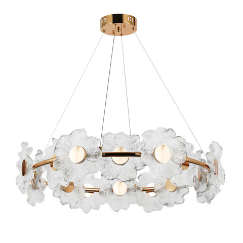 Люстра стельова LED Levistella 7989249-14 led (800) GD, 22W, золотий, акрилові лепестки, сучасний стиль