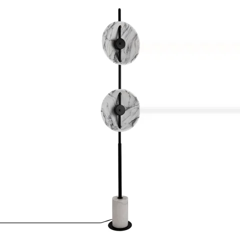 Торшер LED Levistella 909XLL07F, 8 Вт, чорний, мармурове оснування, 3 режими світла