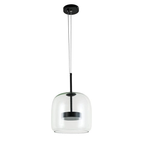 Світильник підвісний LED Levistella 909XL157-1 led (220) BK+CL, 9W, чорний + прозорий, сучасний стиль для вітальні