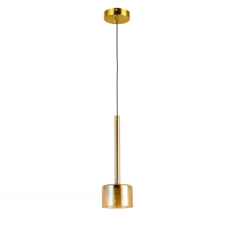 Подвесной светильник LED Levistella 800P3307-1led (120*380) AM, 9W, регулируемый свет, коричневый абажур, металл/стекло
