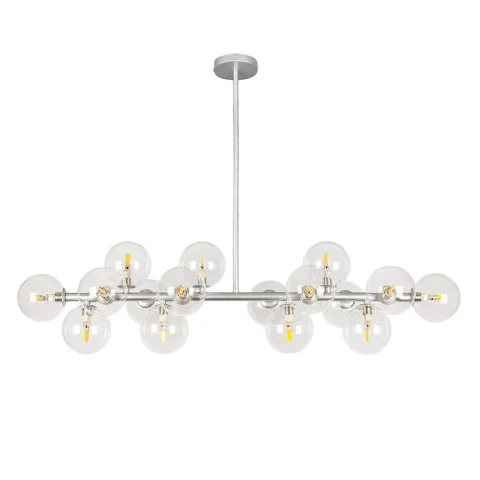 Люстра стельова Levistella 7841020-16 GAB+CL (S), 16 плафонів, срібний метал, скляні плафони, сучасний стиль