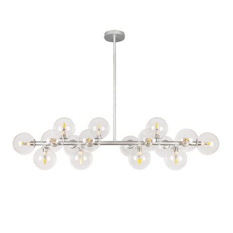 Люстра стельова Levistella 7841020-16 GAB+CL (S), 16 плафонів, срібний метал, скляні плафони, сучасний стиль для дому