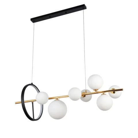 Люстра стельова LED Levistella 918LP267-7 DDG+WH, 7 ламп G9, чорний-золотий (сучасний стиль)
