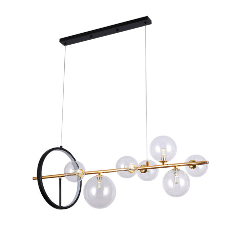 Люстра LED Levistella 918LP267-7 DDG+CL, 7xG9, чорний/золотий метал, сучасний стиль для дому