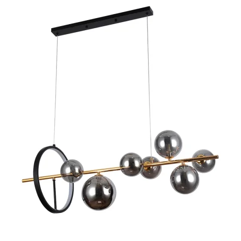 Люстра стельова LED Levistella 918LP267-7 DDG+BK, 12W, чорний/золотий (7 плафонів)