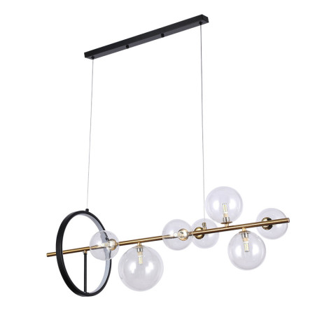 Люстра LED Levistella 918LP267-7 GAB+CL, 12W, чорний і золотий, 7 плафонів, сучасний стиль для дому