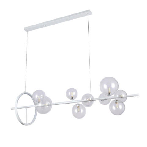 Люстра LED Levistella 918LP267-10 WH+CL, 10 плафонів, чорнобура, сучасний стиль для дому