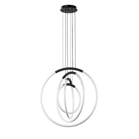 Люстра стельова LED Levistella 7812022 (300+400+500+600) BK, 46W, 3000K, чорний, сучасний стиль