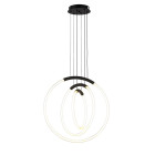 Люстра стельова LED Levistella 7812022 (300+400+500) BK, 30W, чорний, сучасний стиль, діаметр 300+400+500 мм