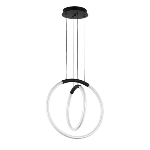Люстра стельова LED Levistella 7812022 (300+400) BK, 26W, чорний, сучасний стиль, діаметр 300/400 мм