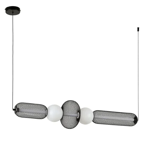 Світильник підвісний LED Levistella 7812028 BK, 12W, 3000K, чорний метал, білий плафон (акрил)