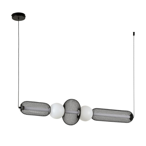 Світильник підвісний LED Levistella 7812028 BK, 12W, 3000K, чорний метал, для вітальні, сучасний стиль