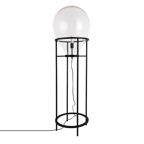 Торшер Levistella 909XLL04F BK+CL — чорний корпус, прозорий скляний плафон