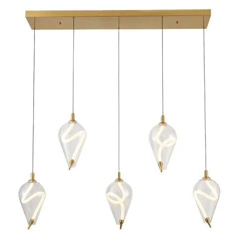 Дизайнерська підвісна LED-люстра Levistella 788P10076S-5 AB+CL, 30 W